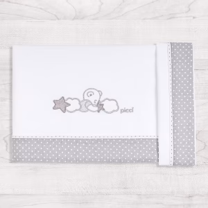 Set 3 pz lenzuolino per culla e carrozzina Mambo - Lenzuolo sopra cm 90 x 120 + Coprimaterasso angolato cm 48 x 84 + Federa cm 35 x 40
