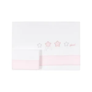 Set lenzuolino 3 pezzi per culla e carrozzina Dream - Rosa