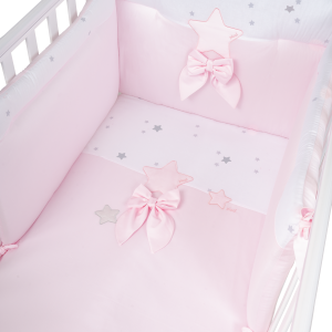 Set piumetto letto ricamato Dream - Rosa