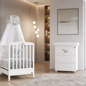 Letto Mambo Bianco con cassetto e decoro - cm 70 x 130 x h 101