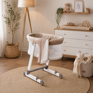 Culla regolabile MiniPi completa di materasso e borsa - Beige