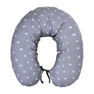 Cuscinone allattamento e relax Boomerang stelle - Grigio