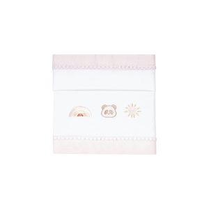Set lenzuolino 3 pezzi per culla e carrozzina Arcobaleno - Rosa malva