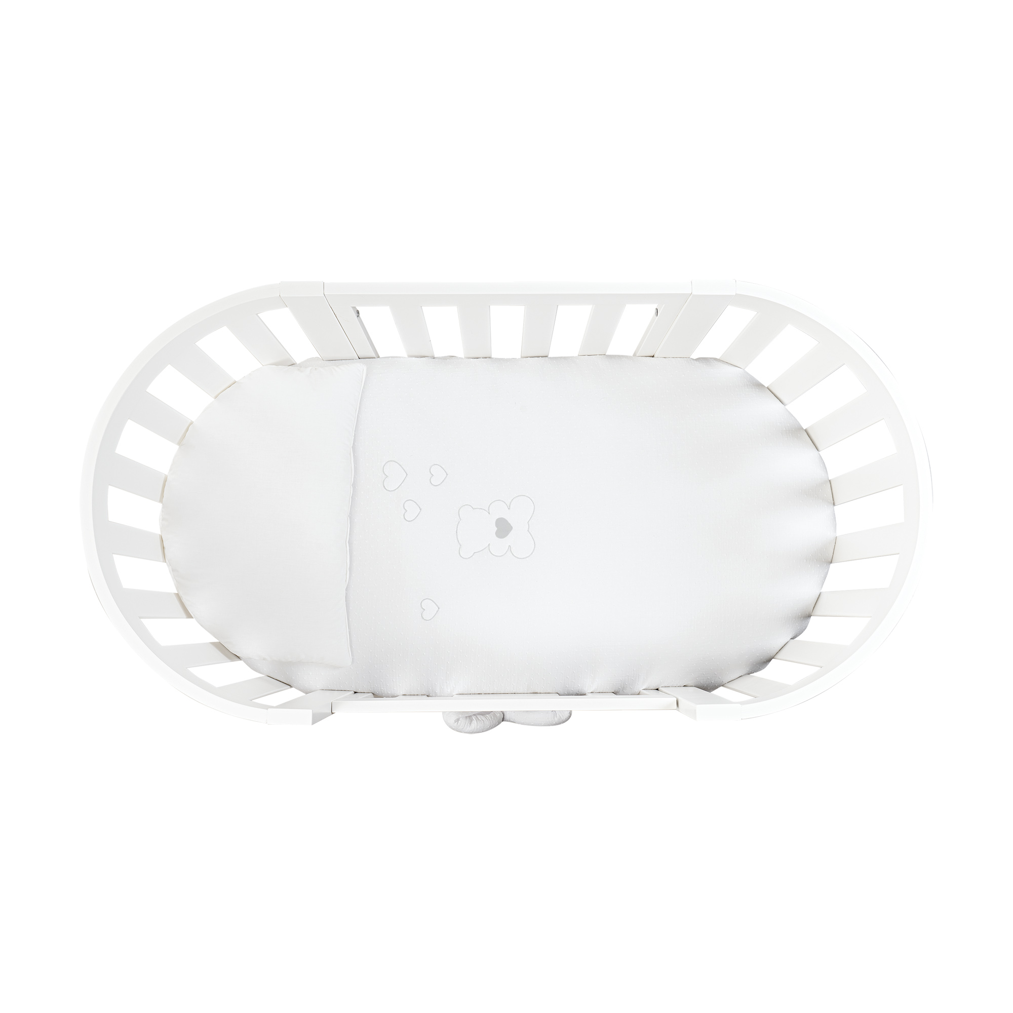 Set tessile piumetto imbottito plumetil con cuscino Piuma per letto ovale Rondò - Bianco