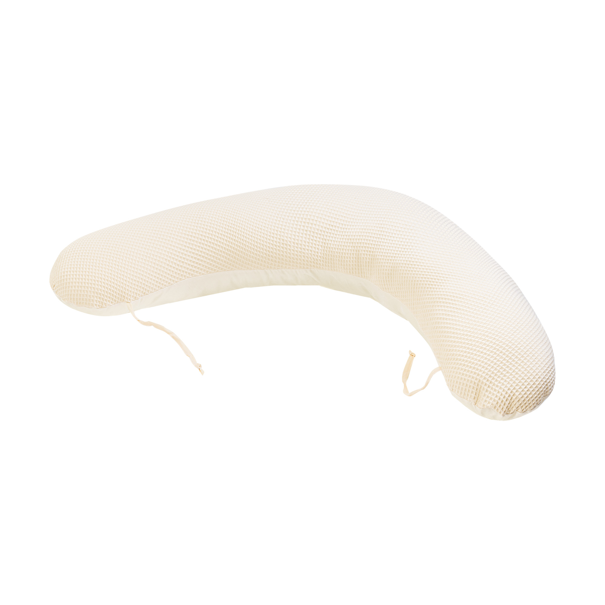 Cuscino allattamento e relax Boomerang in nido d'ape di cotone - Panna