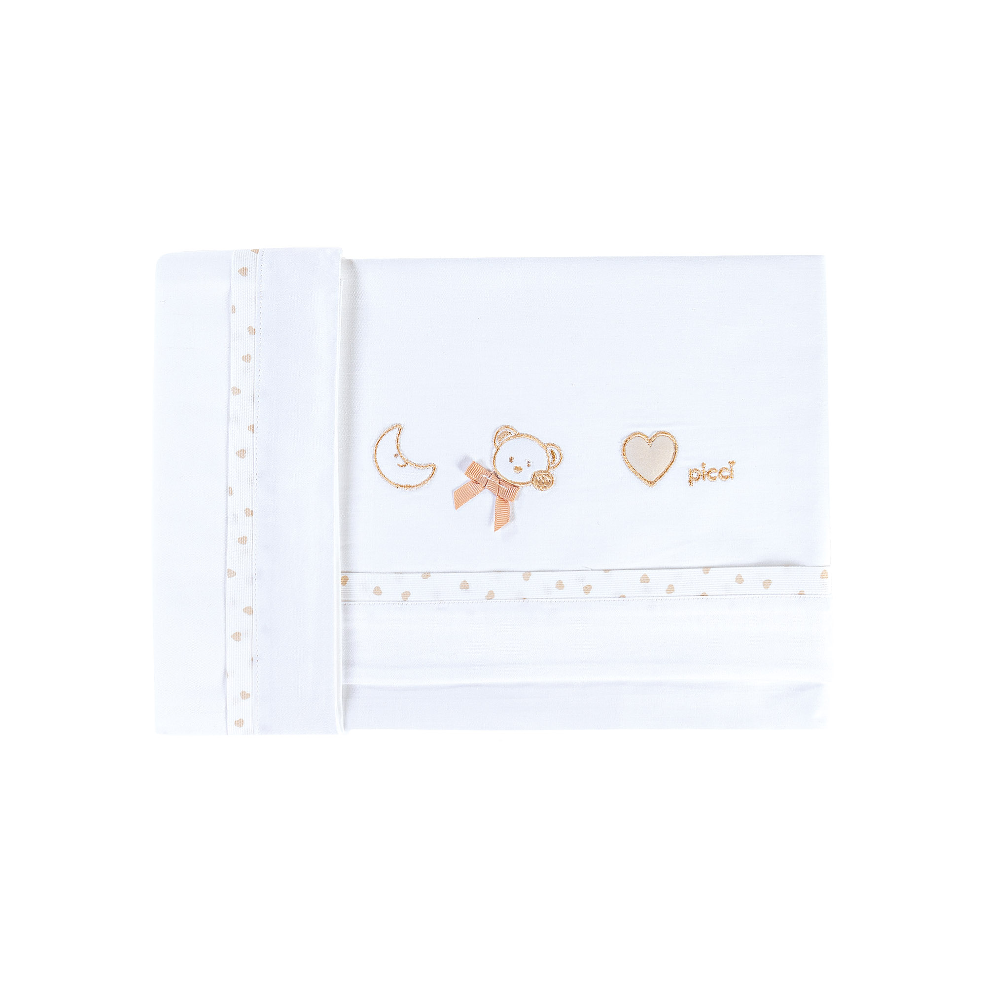 Set lenzuolino 3 pezzi per culla e carrozzina Lila Tortora