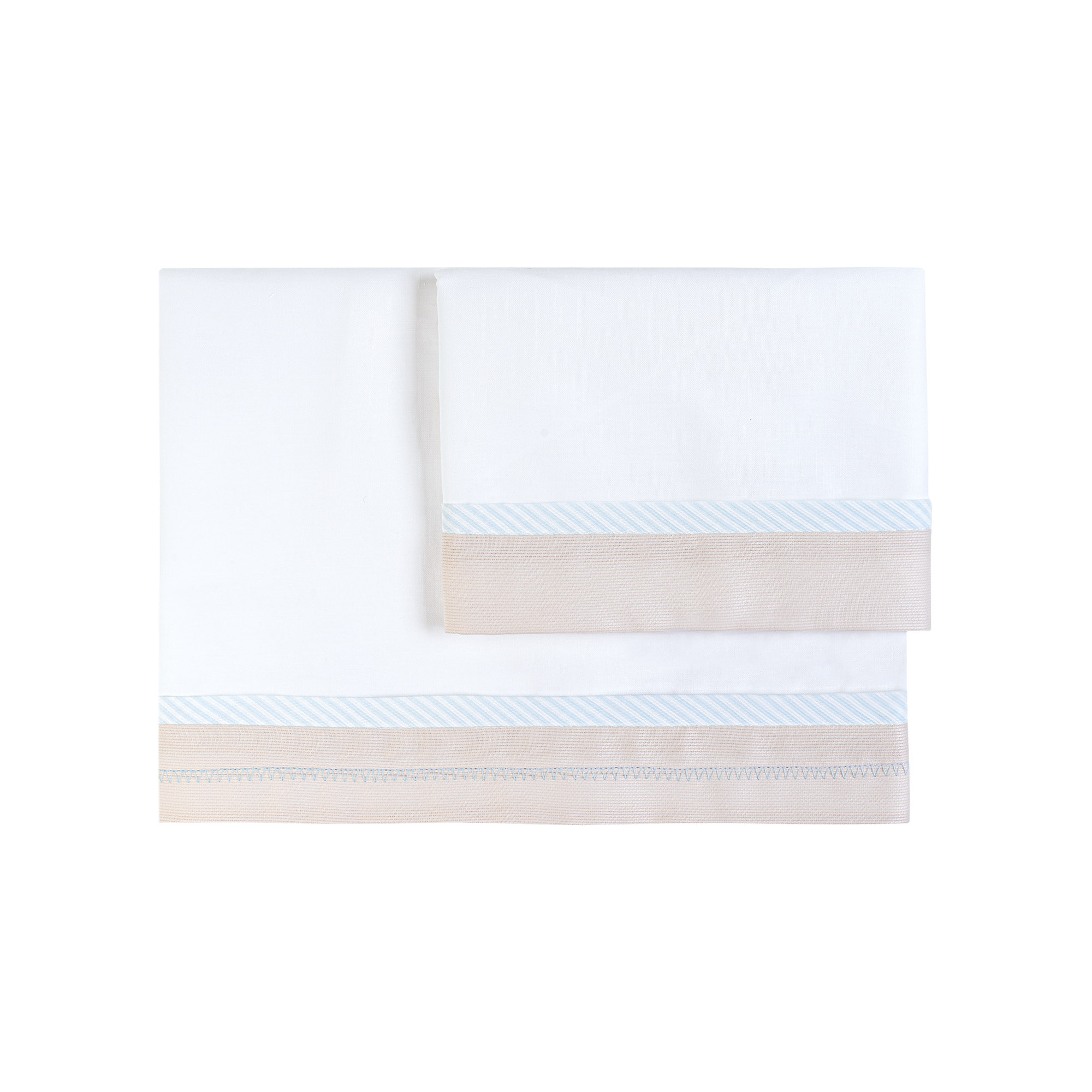 Set lenzuolino 3 pezzi per culla e carrozzina Stripe Azzurro