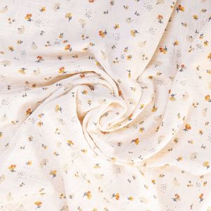 Swaddle in mussola 1 pz. cm 120 x 120 - Fiore panna