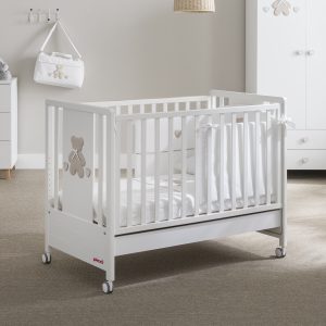 Lettino TEDDY - sponde bianche - cm 130 x 71 x h 107