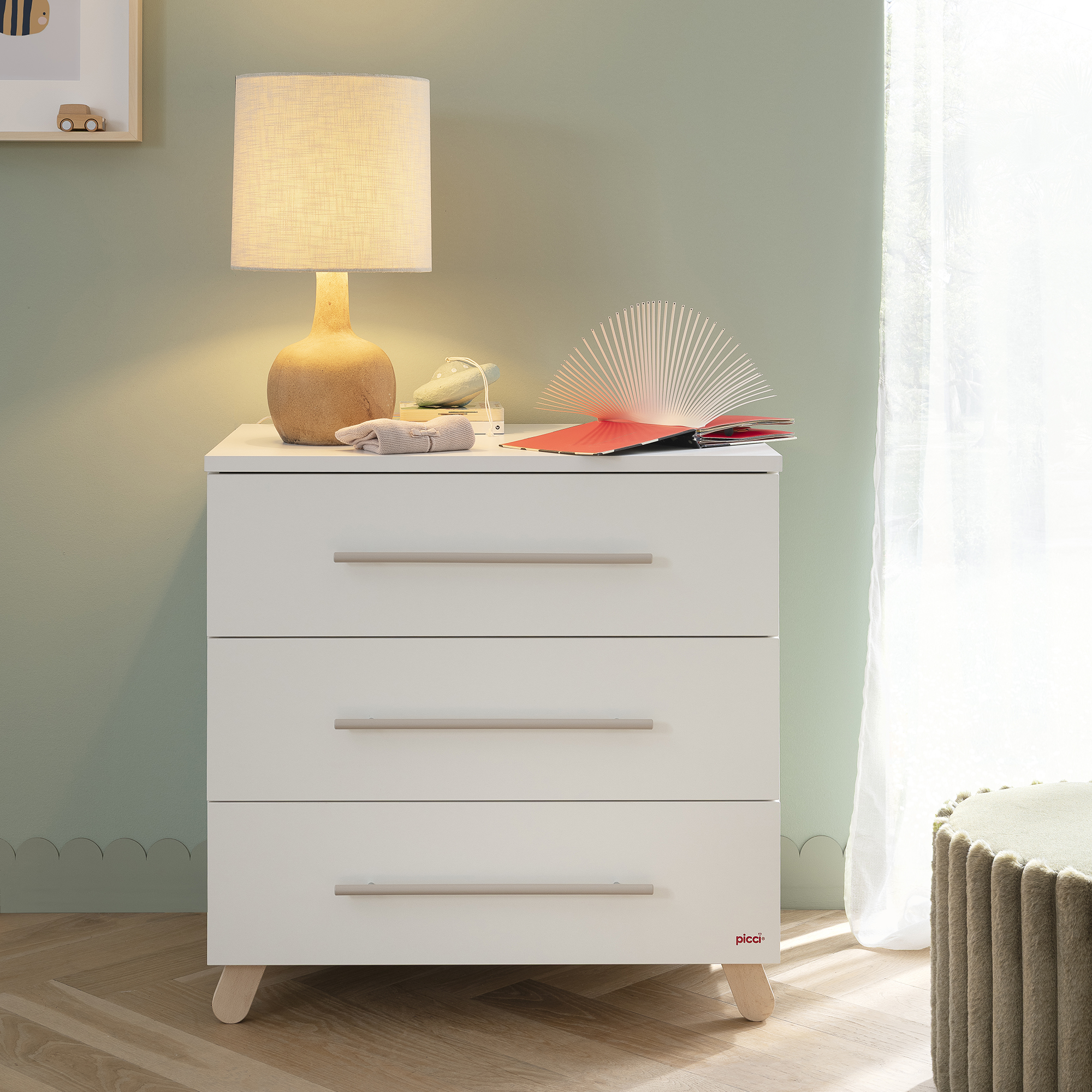 Fasciatoio SWING - con maniglie tortora cm 80 x 50 x h 91