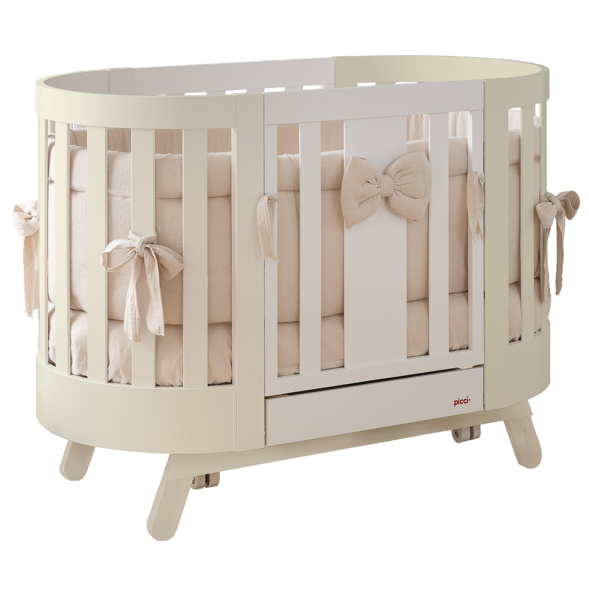 Lettino Ovale SWING - curve champagne cm 132 x 69 x h 91 - immagine 2