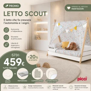PROMO LETTO SCOUT - Fine serie - cm 168 x 94,5x h 152,5